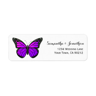 Étiquette Papillon de monarque pourpre