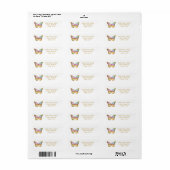 Étiquette papillon de parties scintillant pastel (Feuille entière)