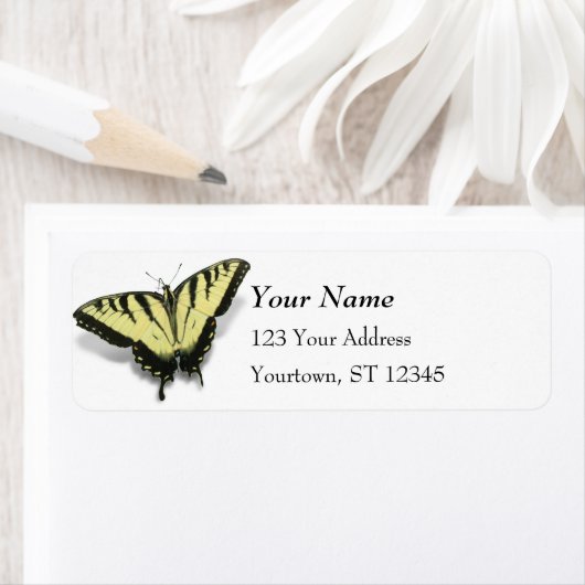 Étiquette Papillon de queue de tigre (En situation)