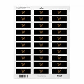 Étiquette Papillon d'or (Feuille entière)