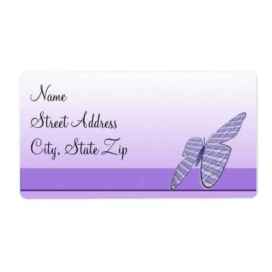 Étiquette Papillon En vichy (Devant)