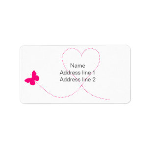 Étiquette Papillon et Adresse de retour du coeur