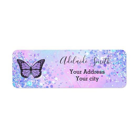 Étiquette papillon lavande (Devant)