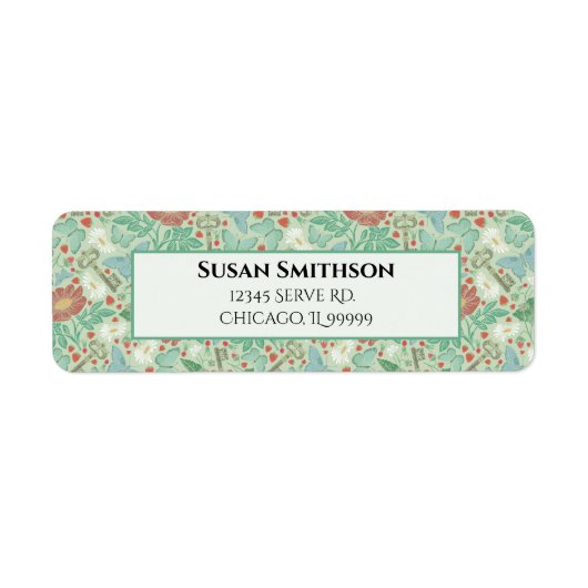 Étiquette Papillon Marguerite de la Vieille Clé Steampunk Ad (Devant)