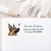 Étiquette Papillon Merveille de Chien de Berger Allemand (En situation)