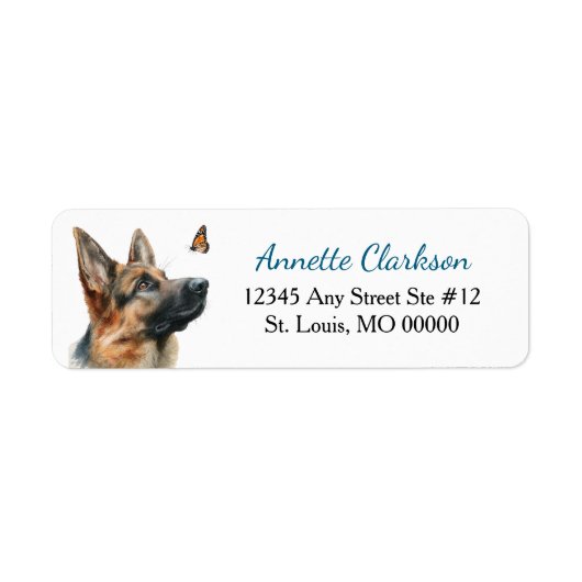 Étiquette Papillon Merveille de Chien de Berger Allemand (Devant)