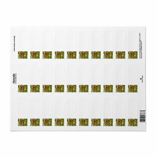 Étiquette Papillon monarque (Feuille entière)