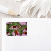 Étiquette Papillon Monarque sur Fleur (En situation)