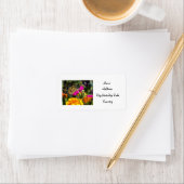 Étiquette Papillon Monarque sur marigold-étiquette de adress (En situation)