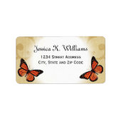 Étiquette Papillon monarque sur parchemin (Devant)