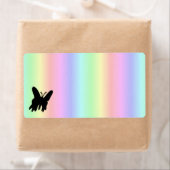 Étiquette Papillon noir sur Pastell Rainbow (En situation)