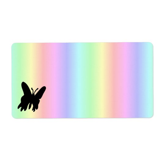 Étiquette Papillon noir sur Pastell Rainbow (Devant)