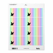 Étiquette Papillon noir sur Pastell Rainbow (Feuille entière)