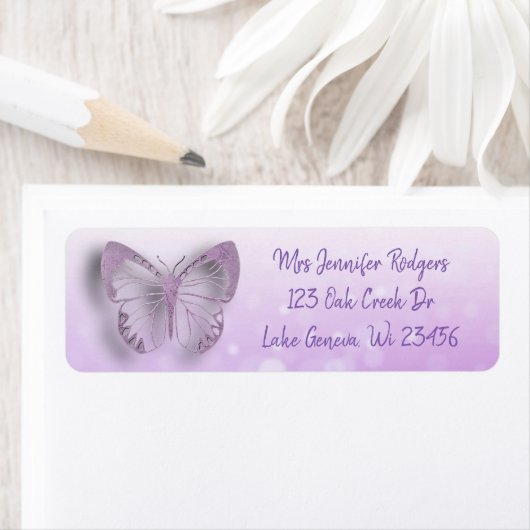 Étiquette Papillon pourpre (En situation)