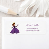 Étiquette Papillon Princesse Violette Adresse de l'expéditeu (En situation)