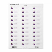 Étiquette Papillon Princesse Violette Adresse de l'expéditeu (Feuille entière)