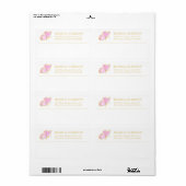 Étiquette Papillon rose et or Elegant Livraison (Feuille entière)