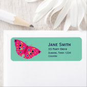 Étiquette Papillon rose mignon élégant (En situation)