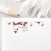 Étiquette Papillon rouge (En situation)