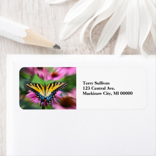 Étiquette Papillon Swallowtail (En situation)