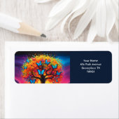 Étiquette Papillons Arc-en-ciel mignon à l'Imaginaire (En situation)