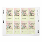 Étiquette Papillons aux fleurs de cerisier d'aquarelle (Feuille entière)