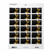 Étiquette Papillons blancs et dorés (Feuille entière)