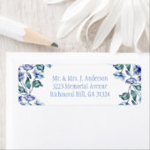 Étiquette Papillons bleu aquarelle (En situation)