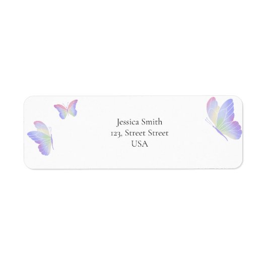 Étiquette Papillons d'aquarelle (Devant)