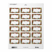 Étiquette Papillons et fleurs Bordure Vintage (Feuille entière)