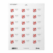 Étiquette Papillons et fleurs de pavot (Feuille entière)