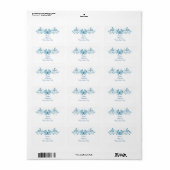 Étiquette Papillons et fleurs en figuier bleu (Feuille entière)
