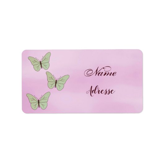 Étiquette papillons verts, (Devant)