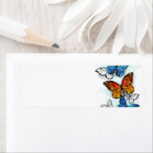 Étiquette Papillons volants Morpho et Monarch (En situation)