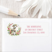 Étiquette Pâques - Aquarelle - Oeufs et fleurs - (En situation)