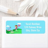 Étiquette Par-Tee Chibi Fille Anniversaire Golf Party (En situation)