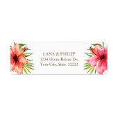 Étiquette Paradis de l'île | Adresse de retour de fleurs tro (Devant)