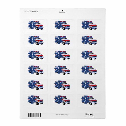Étiquette Paramètre EMT d'ambulance EMS (Feuille entière)