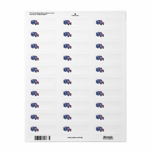 Étiquette Paramètre EMT d'ambulance EMS (Feuille entière)