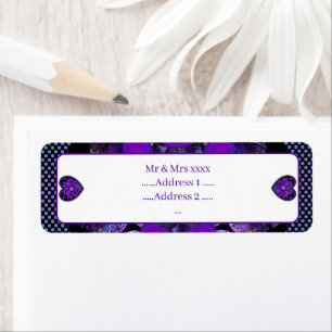 Étiquette Parapluie violet & coeurs .7