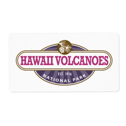 Étiquette Parc national des volcans d'Hawaii (Devant)