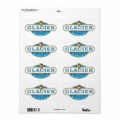 Étiquette Parc national du Glacier (Feuille entière)