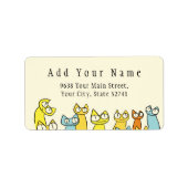 Étiquette Parcelle staring colorée Chats (Devant)