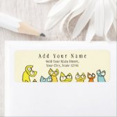 Étiquette Parcelle staring colorée Chats (En situation)