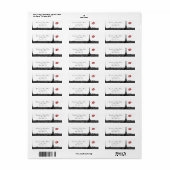 Étiquette Paris France Skyline Kiss #1 BW H Adresse de retou (Feuille entière)