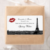 Étiquette Paris France Skyline Kiss #1 BW H TY Bouteille d'e (En situation)