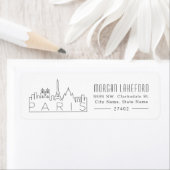 Étiquette Paris, France Stylisé Skyline | (En situation)