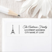 Étiquette Paris Tour Eiffel Adresse de retour (En situation)