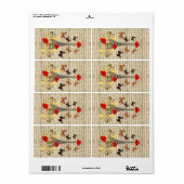 Étiquette Paris vintage & papillons (Feuille entière)