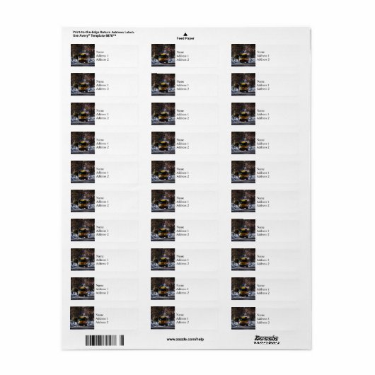 Étiquette Parked School Bus (Feuille entière)